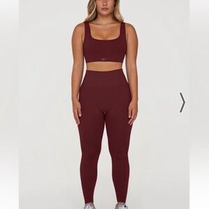 SET Active Sculpt Flex Burgundy Leggings and Bra Set